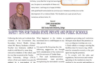 Safety Tips for Taraba State Private and Public Schools