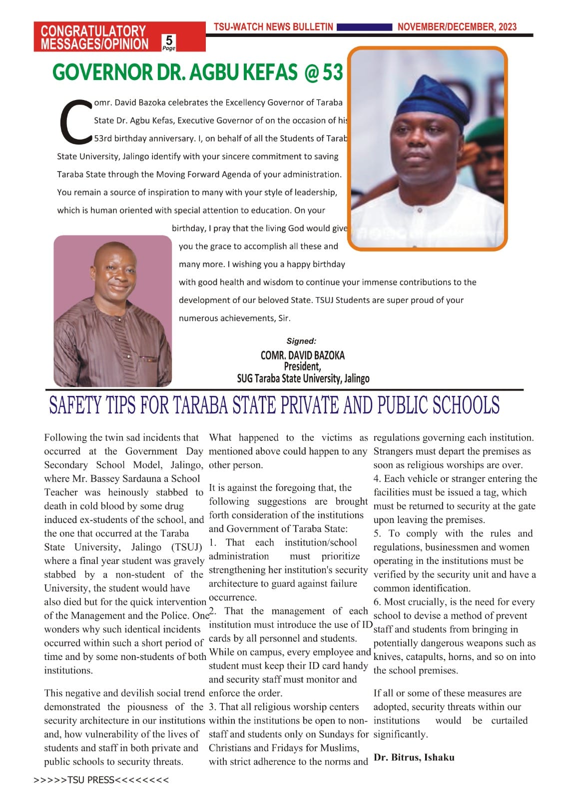 Safety Tips for Taraba State Private and Public Schools