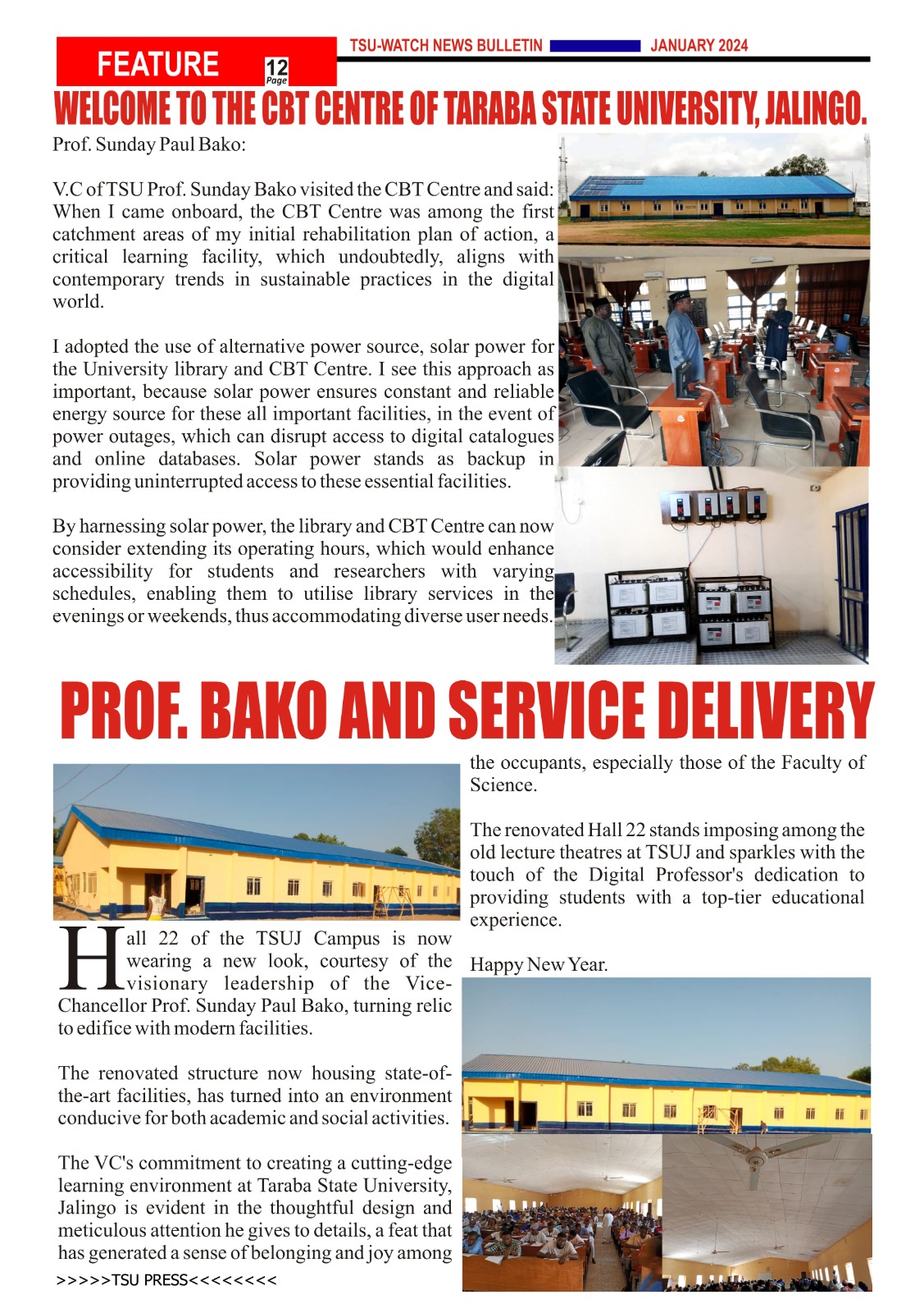 PROF. BAKO AND SERVICE DELIVERY